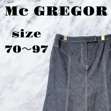 S [고품질] Mc GREGOR 롱 스커트 데님 소재 블랙 [70~97]