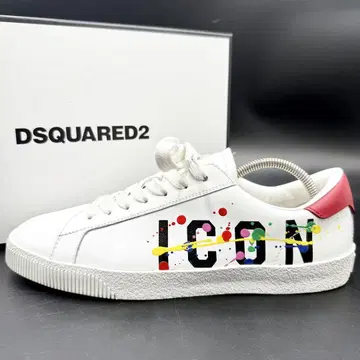 새상품급 디스퀘어드 로고 페인트 로우컷 스니커즈 25cm 상당