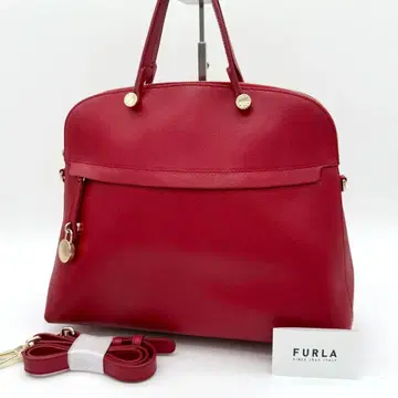 [새상품급] FURLA PIPER 핸드백 2way 돔형 가죽 빨간색