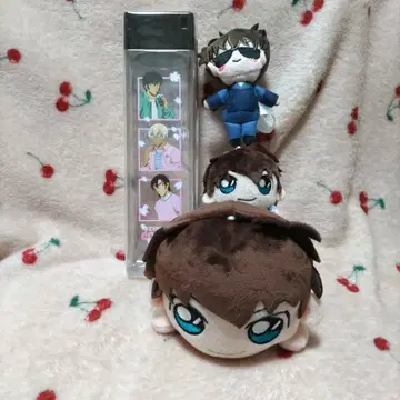 명탐정 코난 마츠다 진페이 코난 카페 보틀 엎드린 봉제 인형 4점