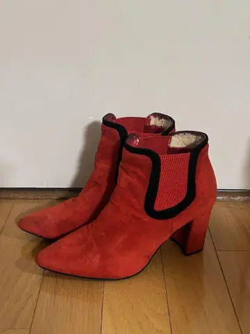 빨간색 스틸레토 부츠 높은 힐 구제 의류 빈티지