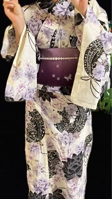 꽃무늬 유카타 오비 세트 여성용
