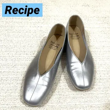 새상품급 Recipe 플랫슈즈 발레 슈즈 실버 24cm