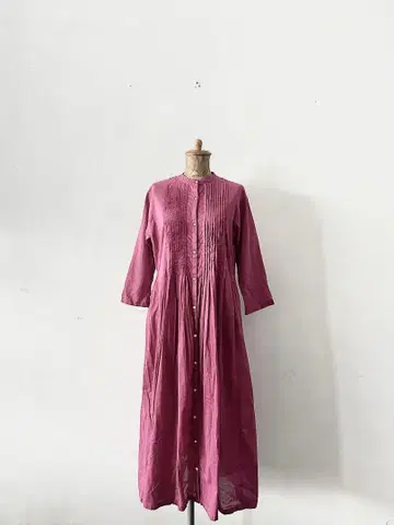 [새상품급] NIMES 론 핀턱 원피스 로즈