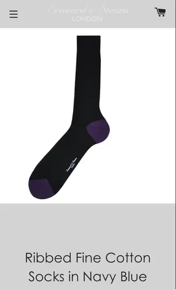 SEAWARD&STEARN Ribbed Fine Cotton Socks