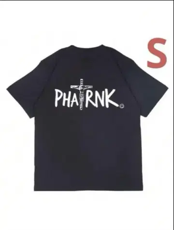 PHARNK 프린트 티셔츠 S 블랙