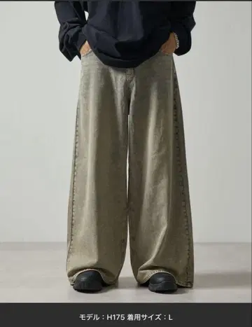 한정 와이드 플레어 실루엣 데님 팬츠 L 사이즈