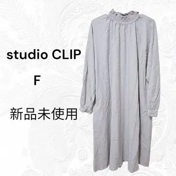[미사용 새상품] studio CLIP 개더 긴팔 원피스 F