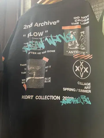 2nd Archive FLOW 콜라주 아트 티셔츠