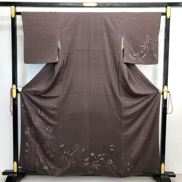 츠케사게 꽃 덩굴 패턴 금박 짙은 브라운 KK-1755
