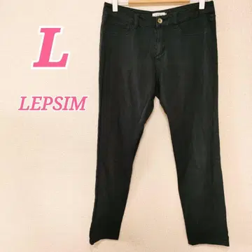 LEPSIM 블랙 스키니 팬츠 L 스트레치 팬츠 캐주얼 코디