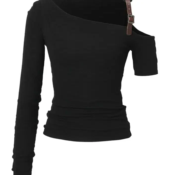 【threetimes】 One-shoulder button melange tee 4Color THREETIMES | 쓰리타임즈 Threetimes One-shoulder Button