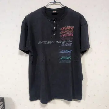 HARLEY DAVIDSON 블랙 티셔츠 헨리넥 XL