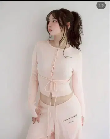 정품 andmary Candice pants set up pink
