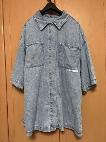 LEPSIM BIG 데님 5부 소매 셔츠 튜닉