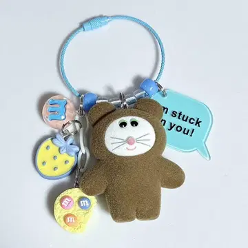 자라자라 키링 자라자라 가챠가챠  브라운 딸기