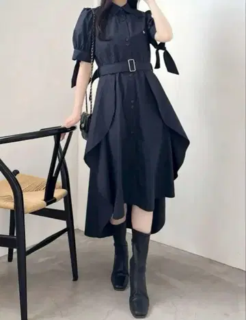 다즈린 POLOBCS 콜라보 헴 레이어드 셔츠 원피스