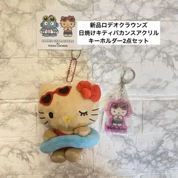 새상품 로데오 크라운 일광화상 키티 바캉스 아크릴 키링 2세트