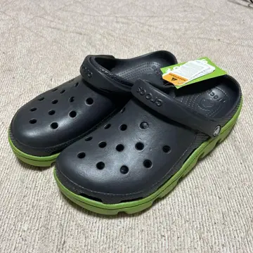 미사용 새상품 Crocs 클로그 샌들 블랙/그린