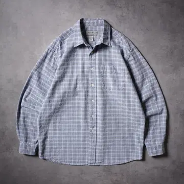 00년대 Eddie Bauer 체크 셔츠 긴팔 셔츠 라이트 블루