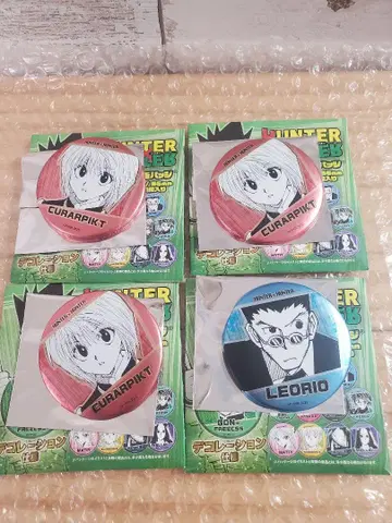 HUNTER x HUNTER 데컬렉션 캔뱃지 크라피카 레오리오 4점