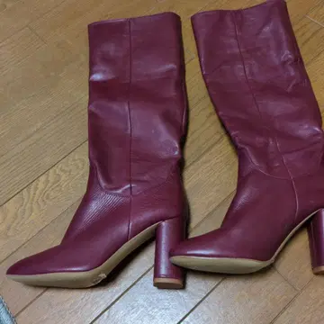 ZARA 버건디 롱 부츠 37