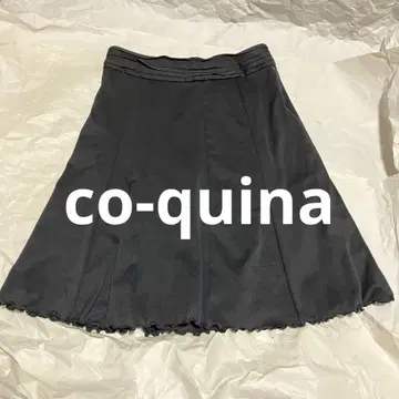 [ co-quina / 코키나 ] 무릎 기장 플레어 스커트 블랙