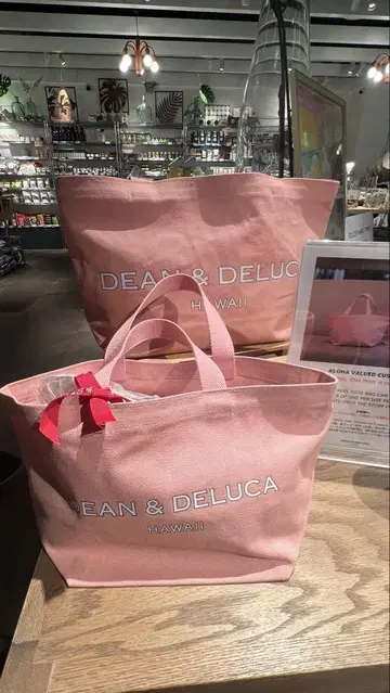 하와이 한정 DEAN & DELUCA 토트백 2세트 로얄 하와이안