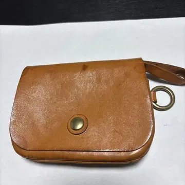 오렌지 가죽 코인 케이스