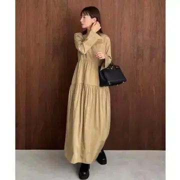 새상품급 클라네 CLANE 티어드 원피스 베이지 1 S 벨 슬리브