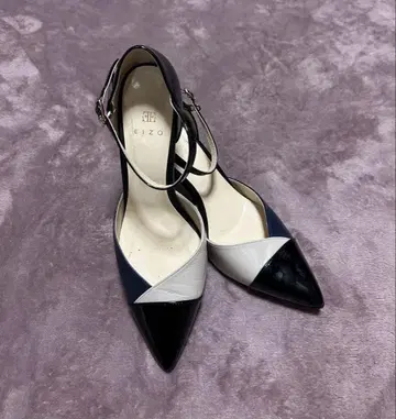 [ EIZO ] 바이컬러 펌프스 24cm 슬림 레그 8cm 힐
