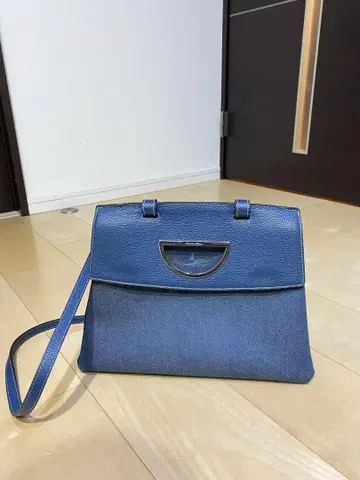 사만다 타바사 가죽 데님 숄더백