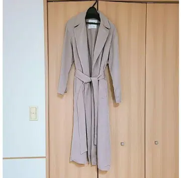 베이지 롱 트렌치코트 벨트 포함