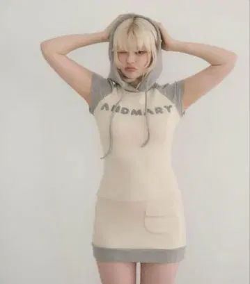 andmary Mary logo mini dress grey 앤드마리