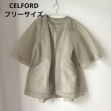 프리 사이즈 CELFORD 셀포드 시어 본딩 자켓 카키