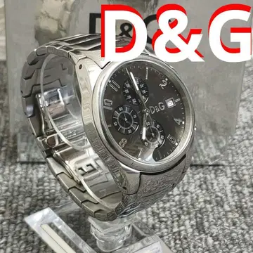 작동품 D&G Sandpiper 크로노그래프 아날로그 시계 스테인리스
