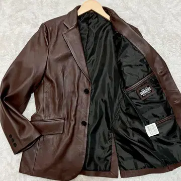 새상품급 VINTAGE 테일러드 자켓 램 가죽 양가죽 브라운 계열 L