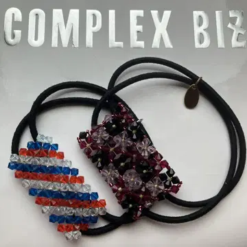 COMPLEX BIZ 비즈 장식 머리끈 2세트