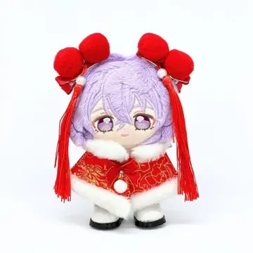 10~12cm 차이나복 세트 빨간색 봉제 인형 의류  앙스타