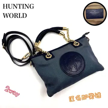 레어 HUNTING WORLD 핸드백 체인 빅 로고 2way