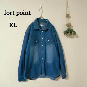 포트포인트 데님 셔츠 XL 블루 심플 캐주얼