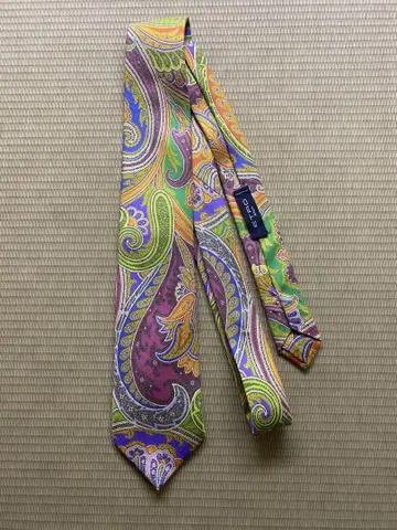 ETRO 넥타이 페이즐리 무늬 실크 멀티컬러