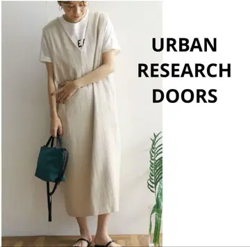 URBAN RESEARCH DOORS 린넨 코튼 오버롤 스커트
