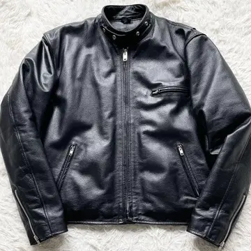 새상품급 레어 XXXL HORN WORKS 가죽 싱글 라이더 주름 가공