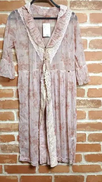 미사용 택 포함 axes femme 꽃무늬 튤 롱 가디건 M