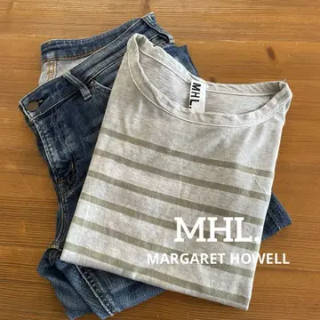 MARGARET HOWELL MHL. 일본제 보더 반팔 T셔츠