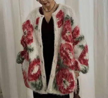 VERONICAJACQUARDKNIT CARDIGAN 화이트