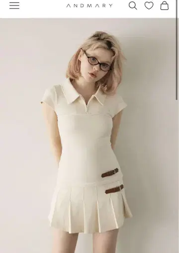 andmary Luna 플리츠 미니 드레스