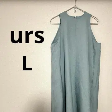 유어즈 여성용 슬리브리스 롱 원피스 드레스 스카이블루 무지 L
