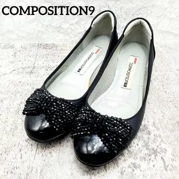 새상품급 COMPOSITION9 비쥬 리본 펌프스 22cm 블랙 발레